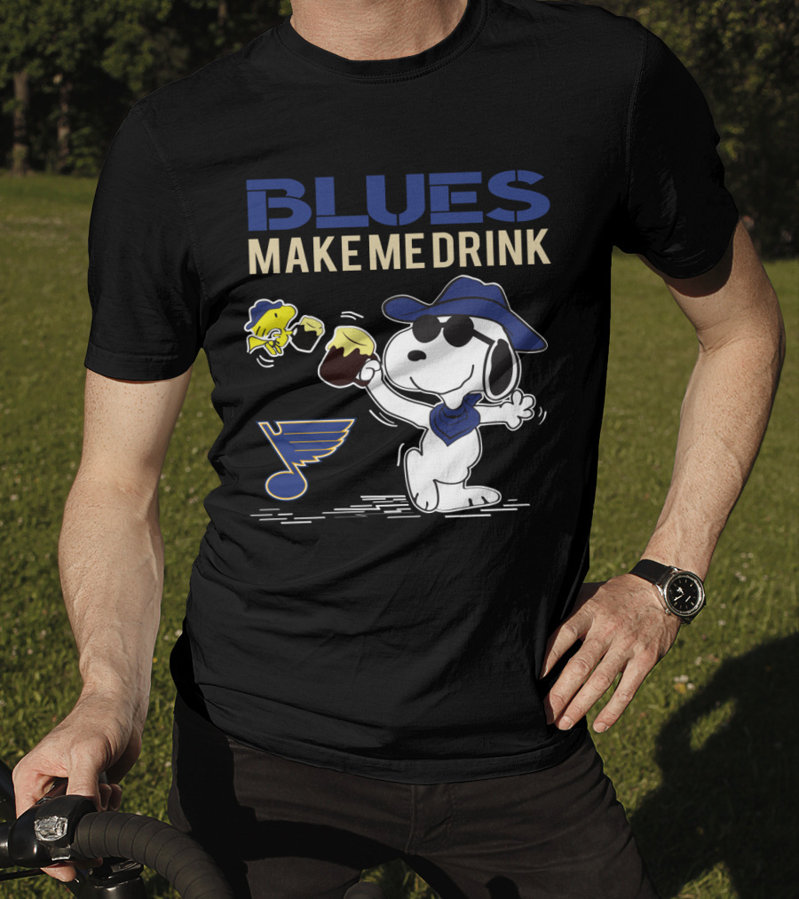 Snoopy Blues Make Me Drink St. Louis Fans Sports T-Shirt