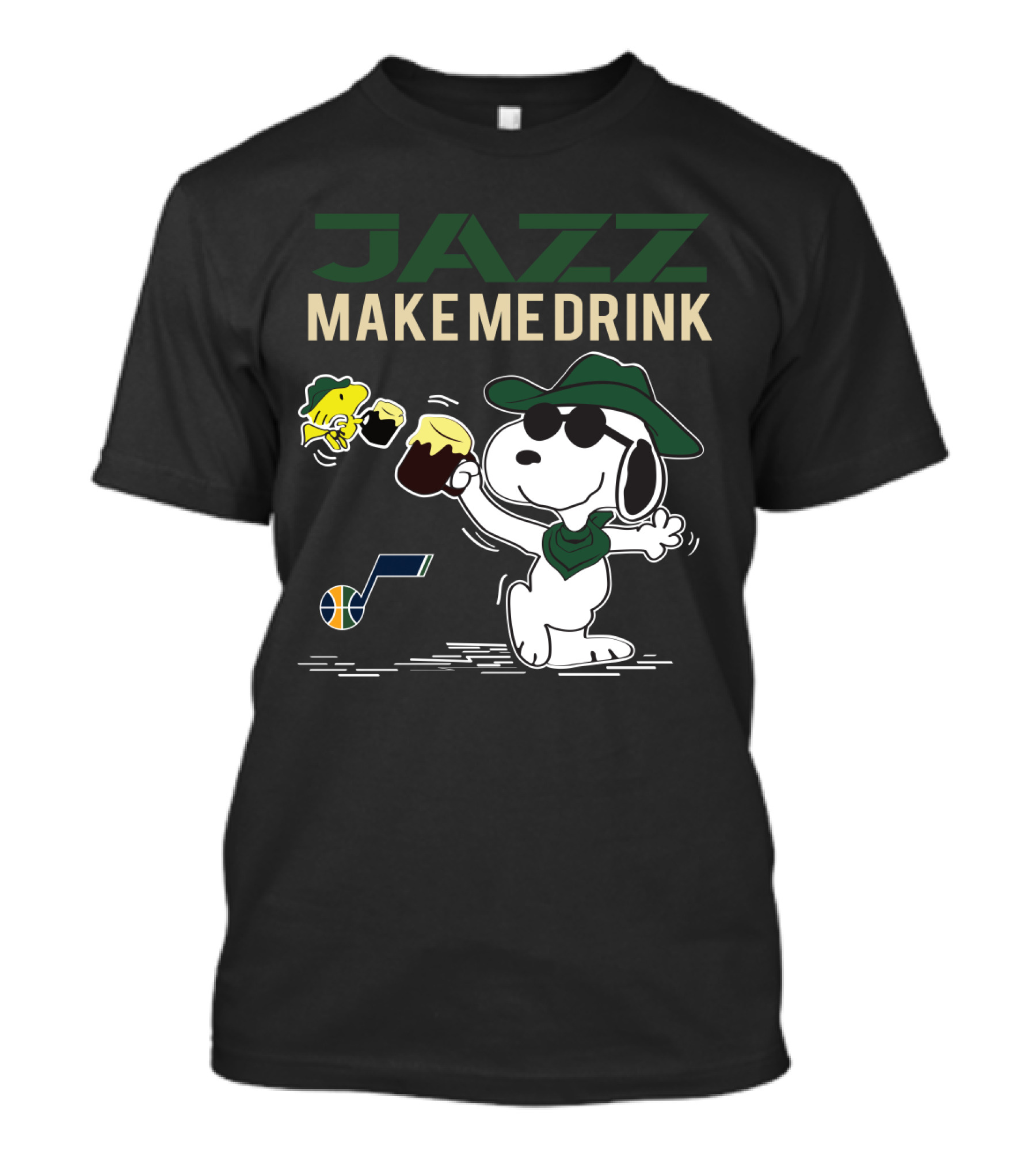 Jazz Make Me Drink Snoopy Utah Jazz Basketball Fans T-Shirt