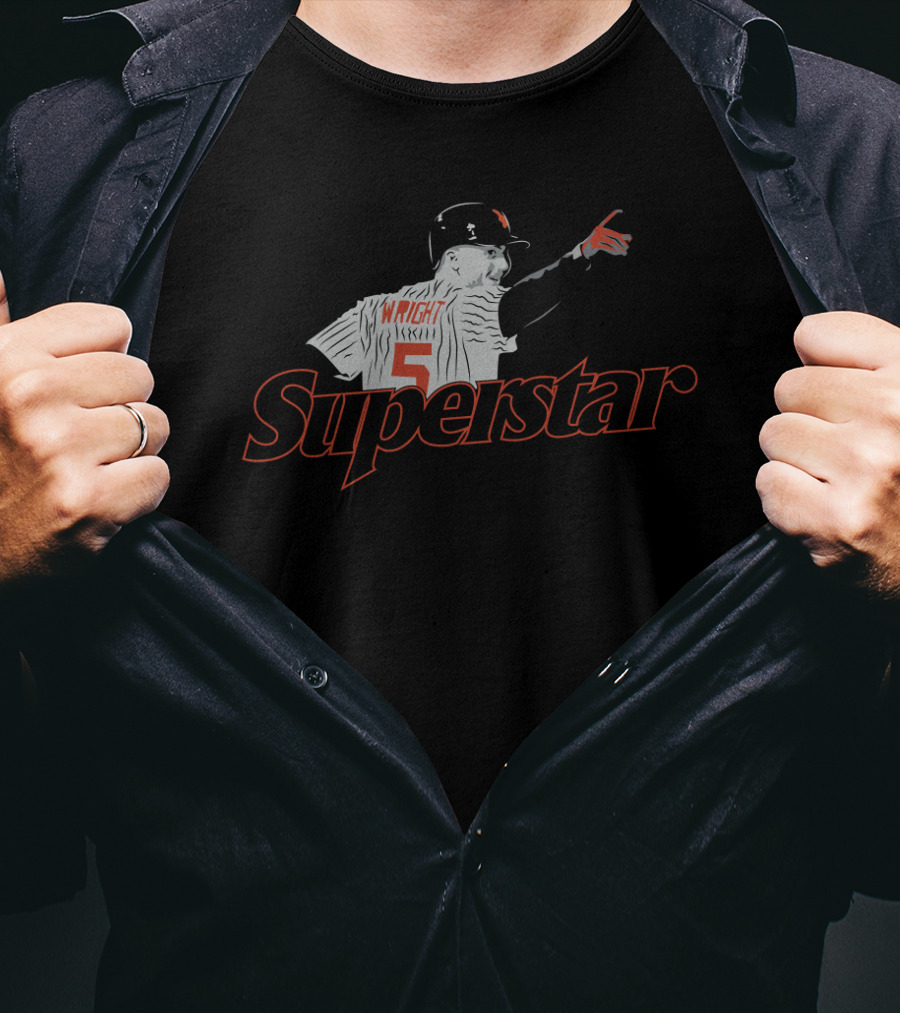 Superstar David Wright Number 5 Baseball T-Shirt
