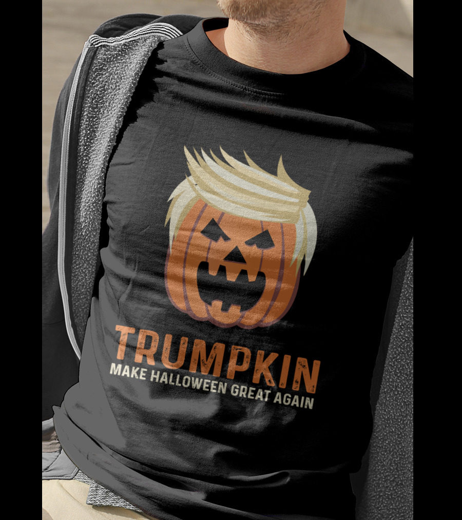 Trumpkin Make Halloween Great Again Pumpkin With Hair And Face T-Shirt