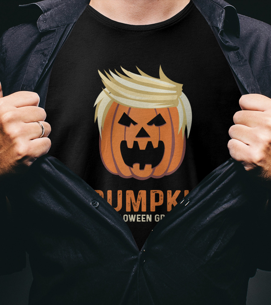 Trumpkin Make Halloween Great Again Pumpkin With Hair And Face T-Shirt