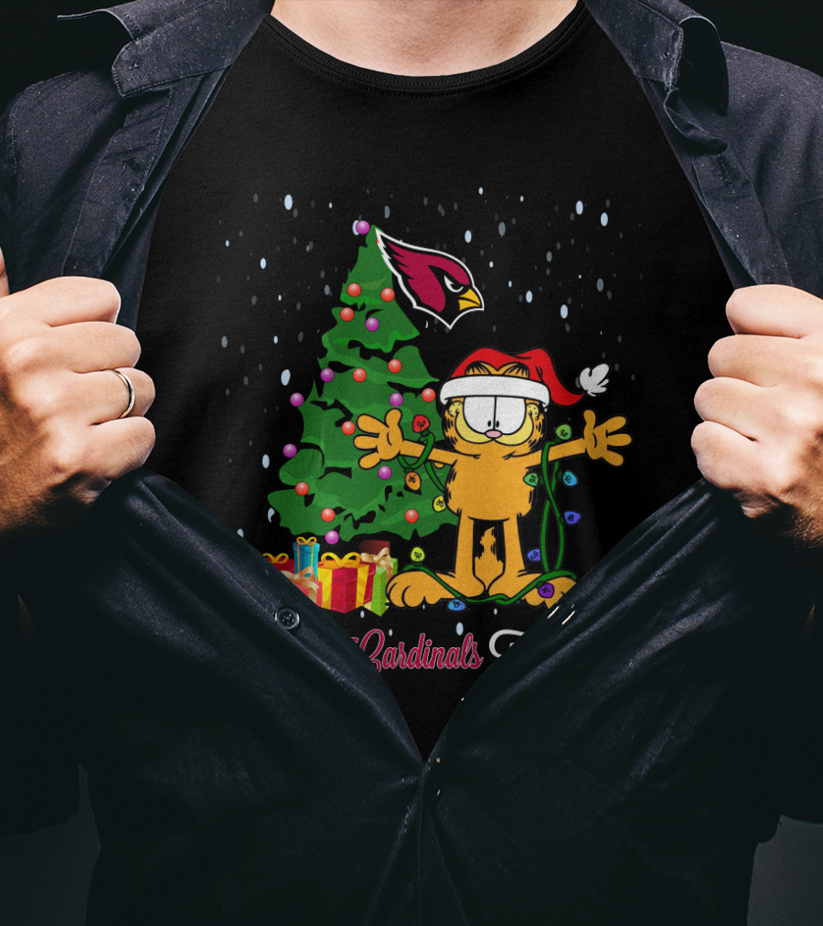 Arizona Cardinals Christmas Garfield I Love Cardinals This Big T-Shirt