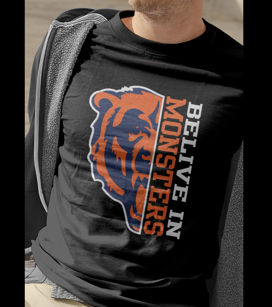 Belive In Monsters Bear For Chicago Fans T-Shirt
