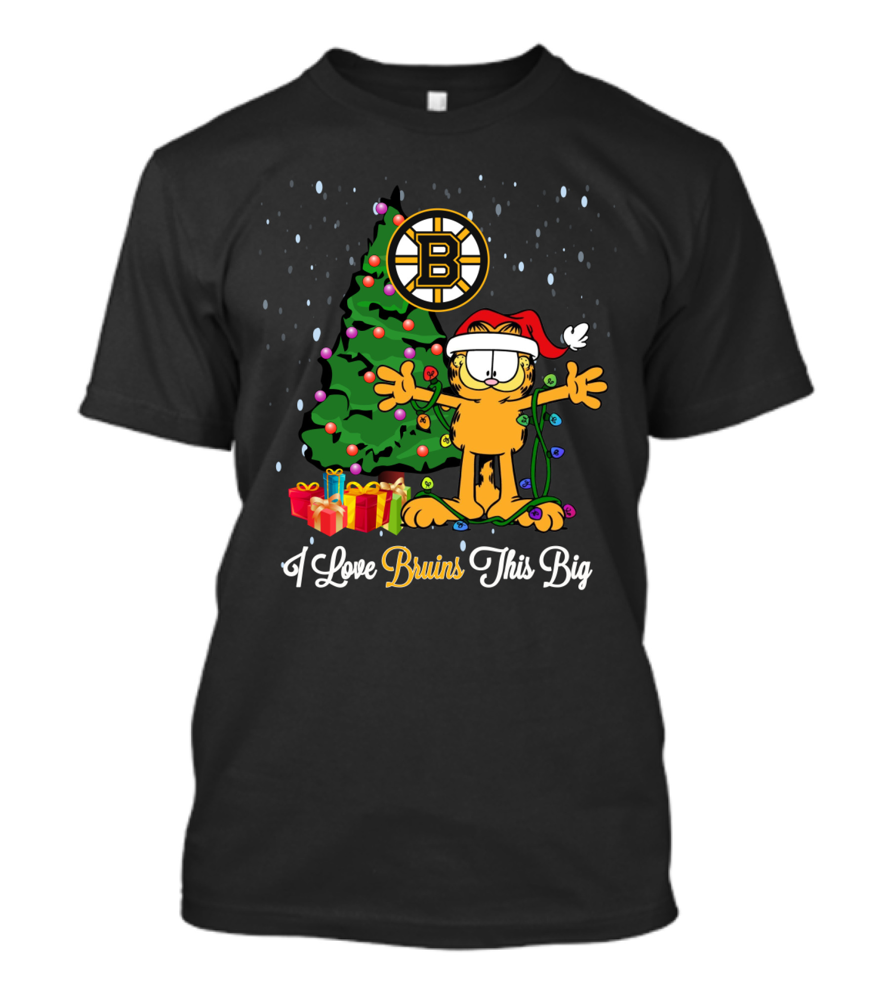 Boston Bruins Christmas Garfield I Love Bruins This Big T-Shirt