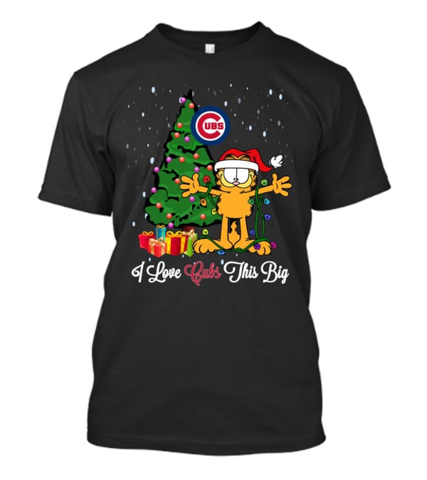 I Love Cubs This Big Garfield Christmas Tree Cubs T-Shirt