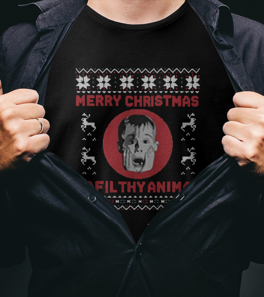 Merry Christmas Ya Filthy Animal Home Alone Knit T-Shirt