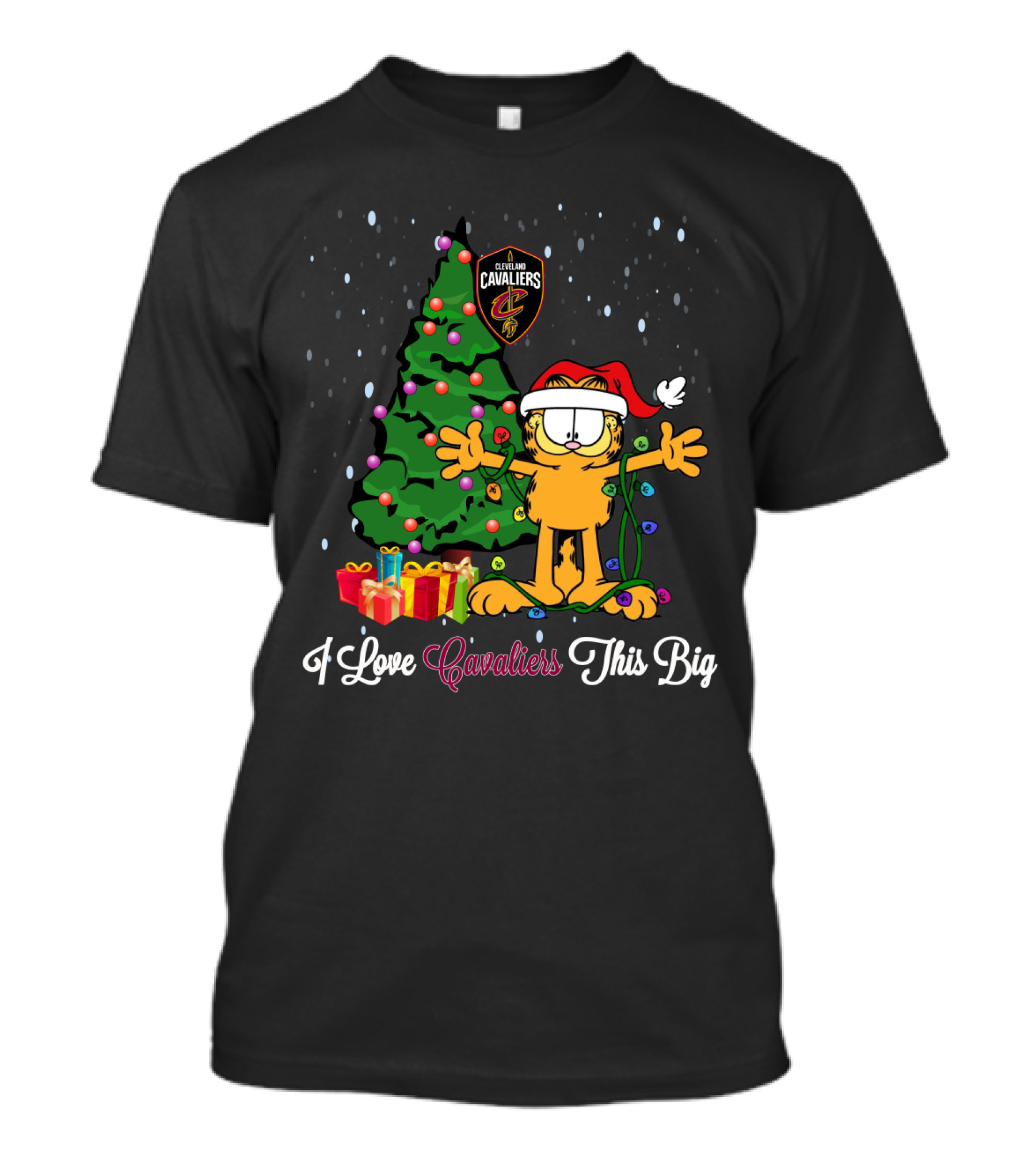 Cleveland Cavaliers Garfield Christmas I Love Cavaliers This Big T-Shirt