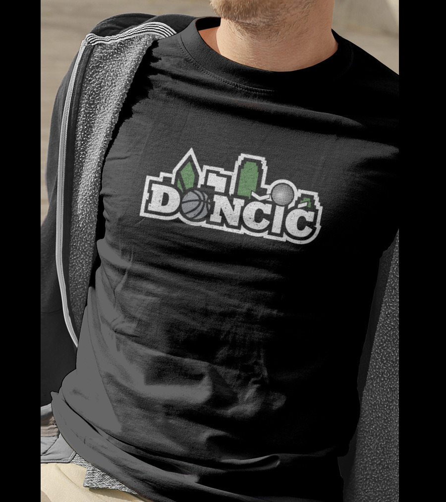 DONCIC Basketball Skyline Green City T-Shirt