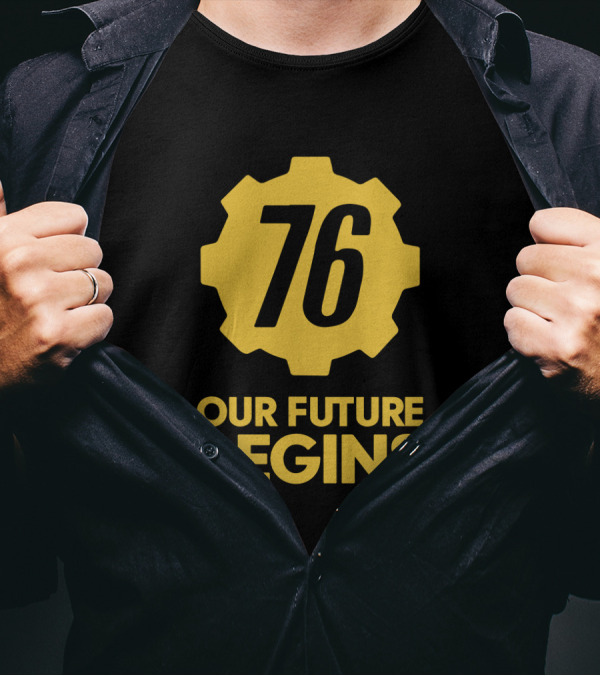 Fallout 76 Vault-Tec Gear Logo Our Future Begins T-Shirt