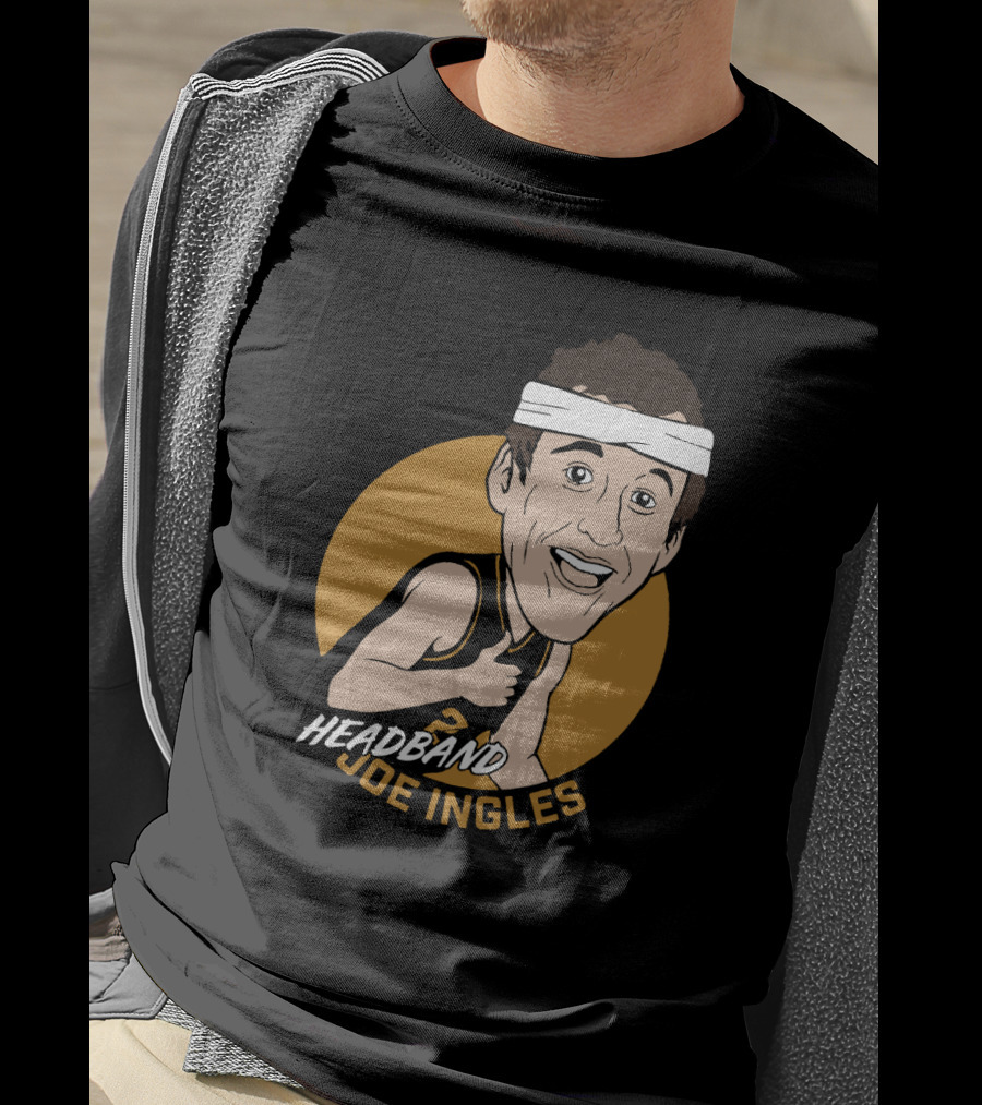 Headband Joe Ingles Cartoon Character With Headband And Thumbs Up Basketball Reference T-Shirt