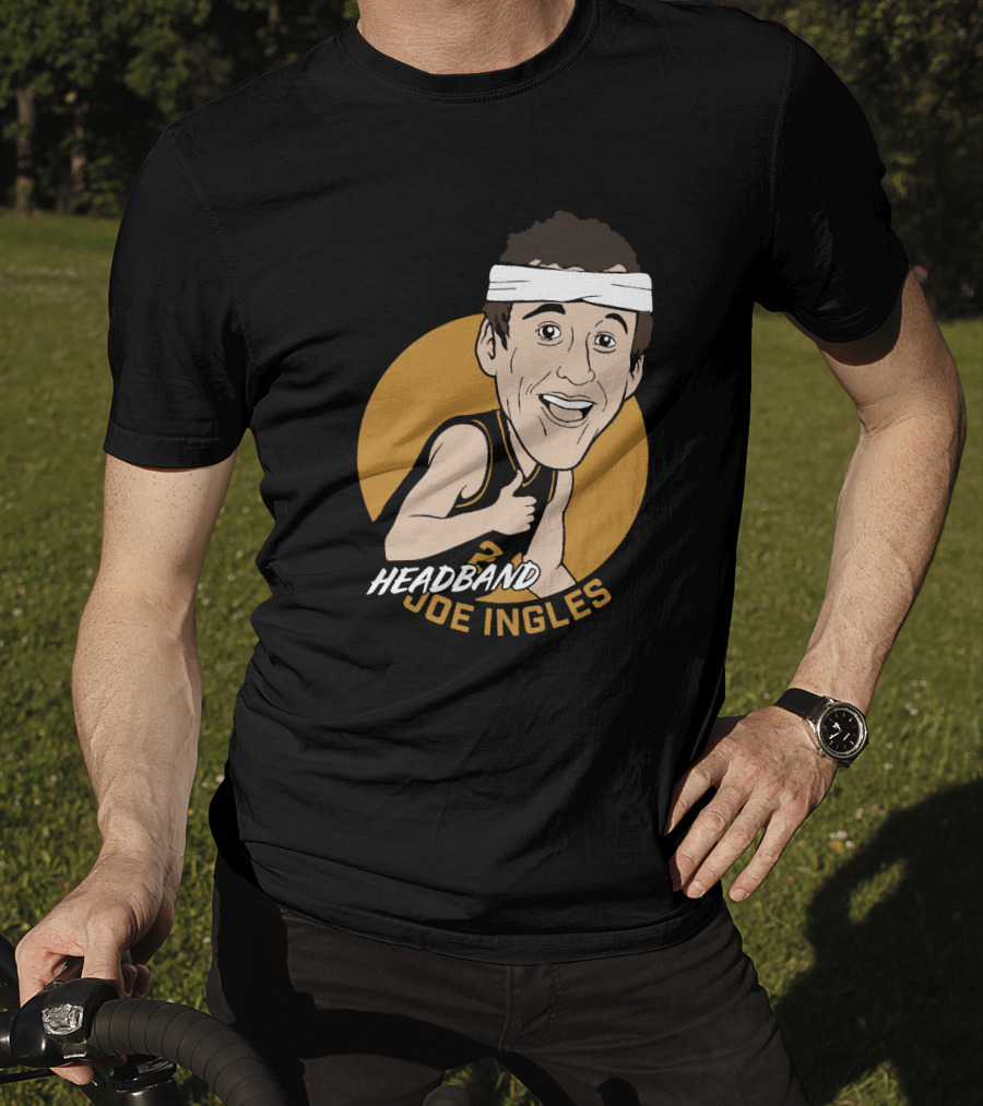 Headband Joe Ingles Cartoon Character With Headband And Thumbs Up Basketball Reference T-Shirt