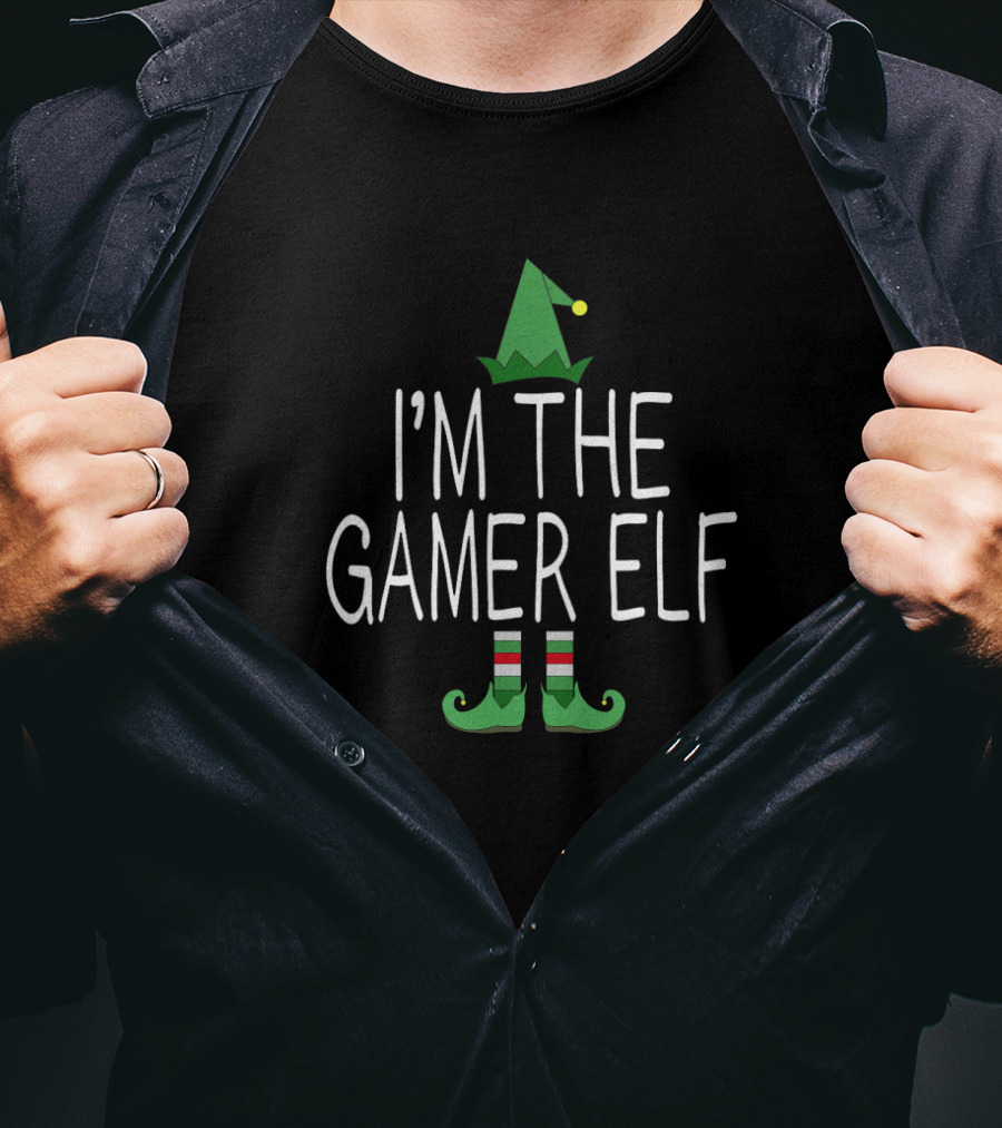 I'm The Gamer Elf Family Matching Christmas Elf Hat And Shoes T-Shirt