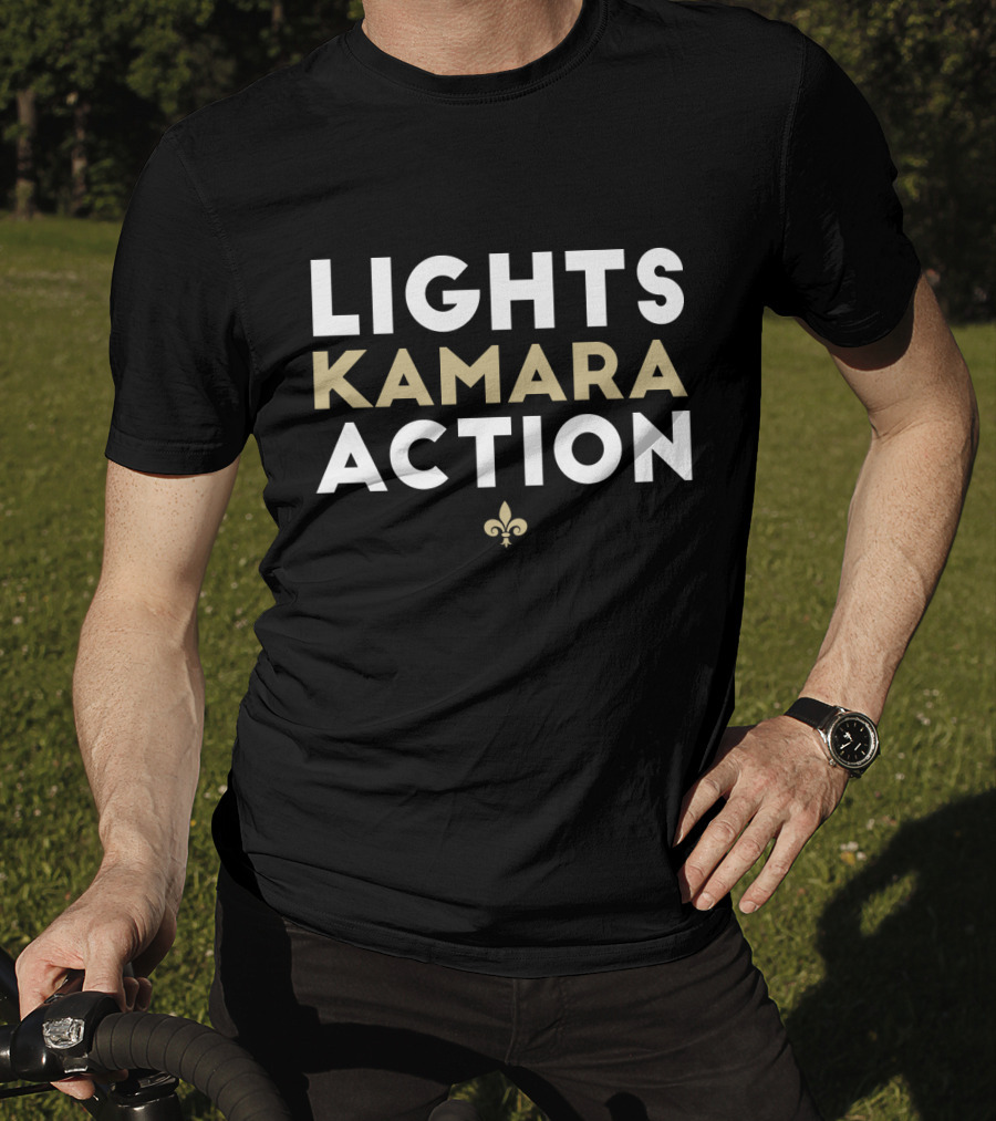 Lights Kamara Action New Orleans Fleur-de-Lis Fans T-Shirt