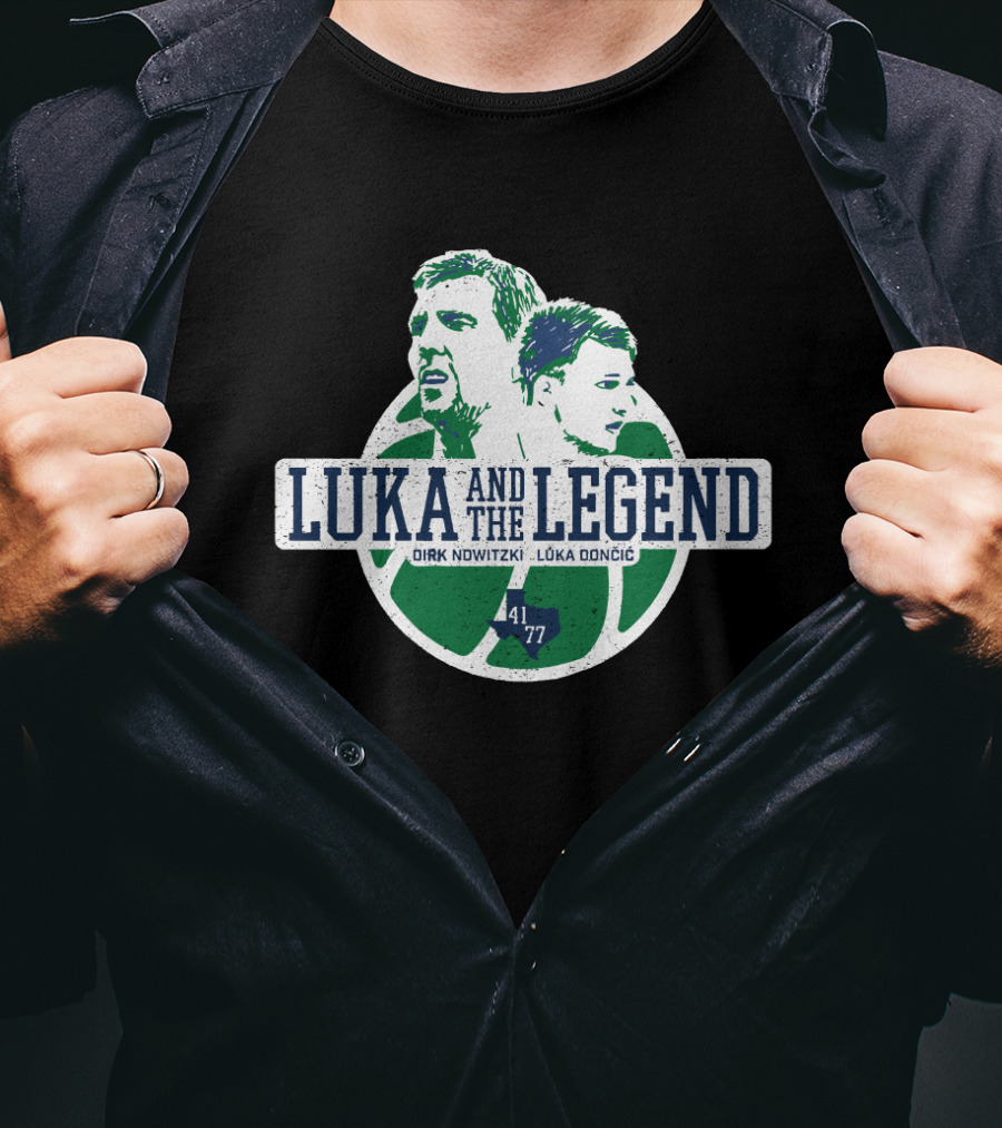 Luka And The Legend Dirk Nowitzki Luka Doncic 41 T-Shirt