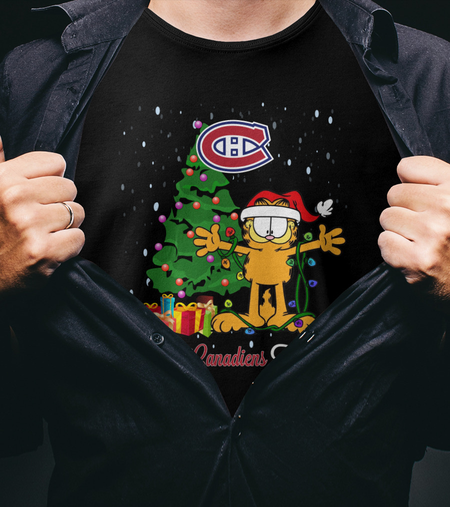 Montreal Canadiens I Love Canadiens This Big Christmas Garfield T-Shirt