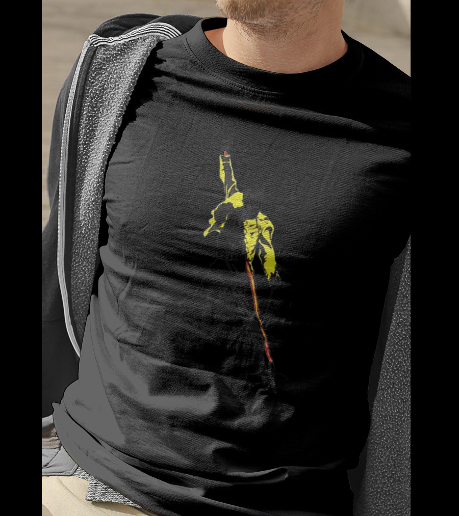 Queen Concert Iconic Freddie Mercury Silhouette With Yellow Jacket And Microphone T-Shirt