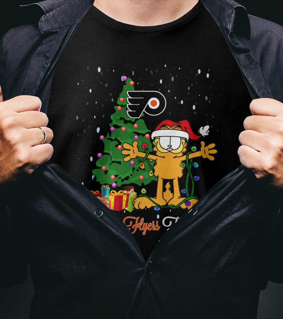 Philadelphia Flyers I Love Flyers This Big Christmas Garfield T-Shirt