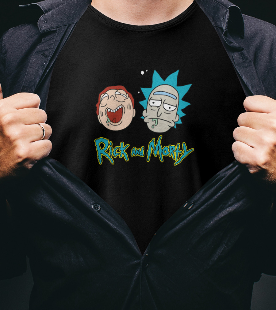 Rick And Morty Funny Faces Retro Style T-Shirt