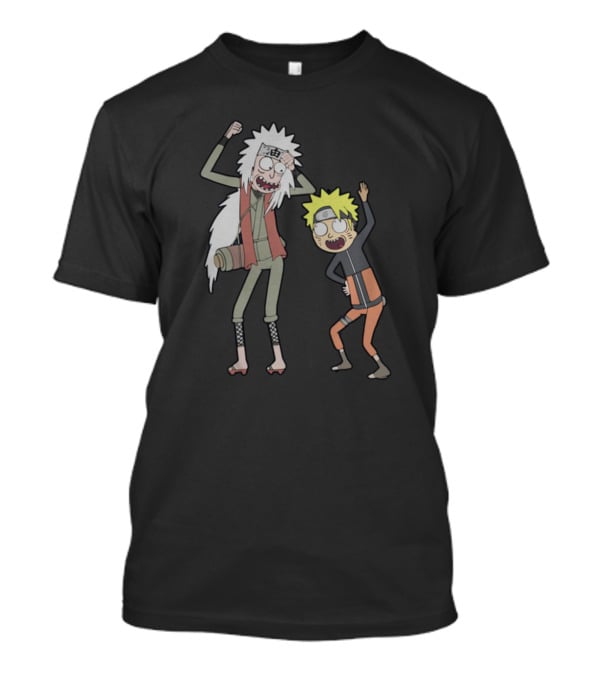 Rick And Morty Naruto And Jiraiya Crossover Cartoon Characters T-Shirt