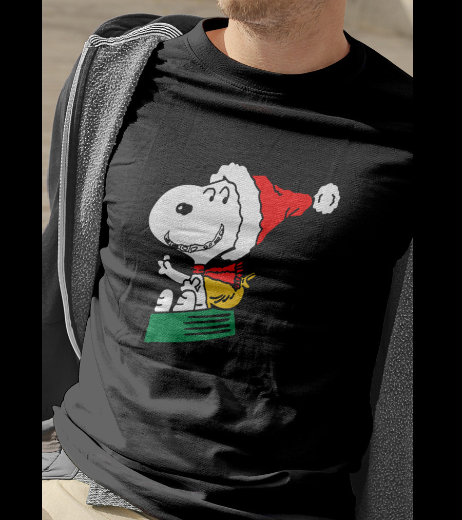 Snoopy Santa Sleigh Holiday Fun T-Shirt