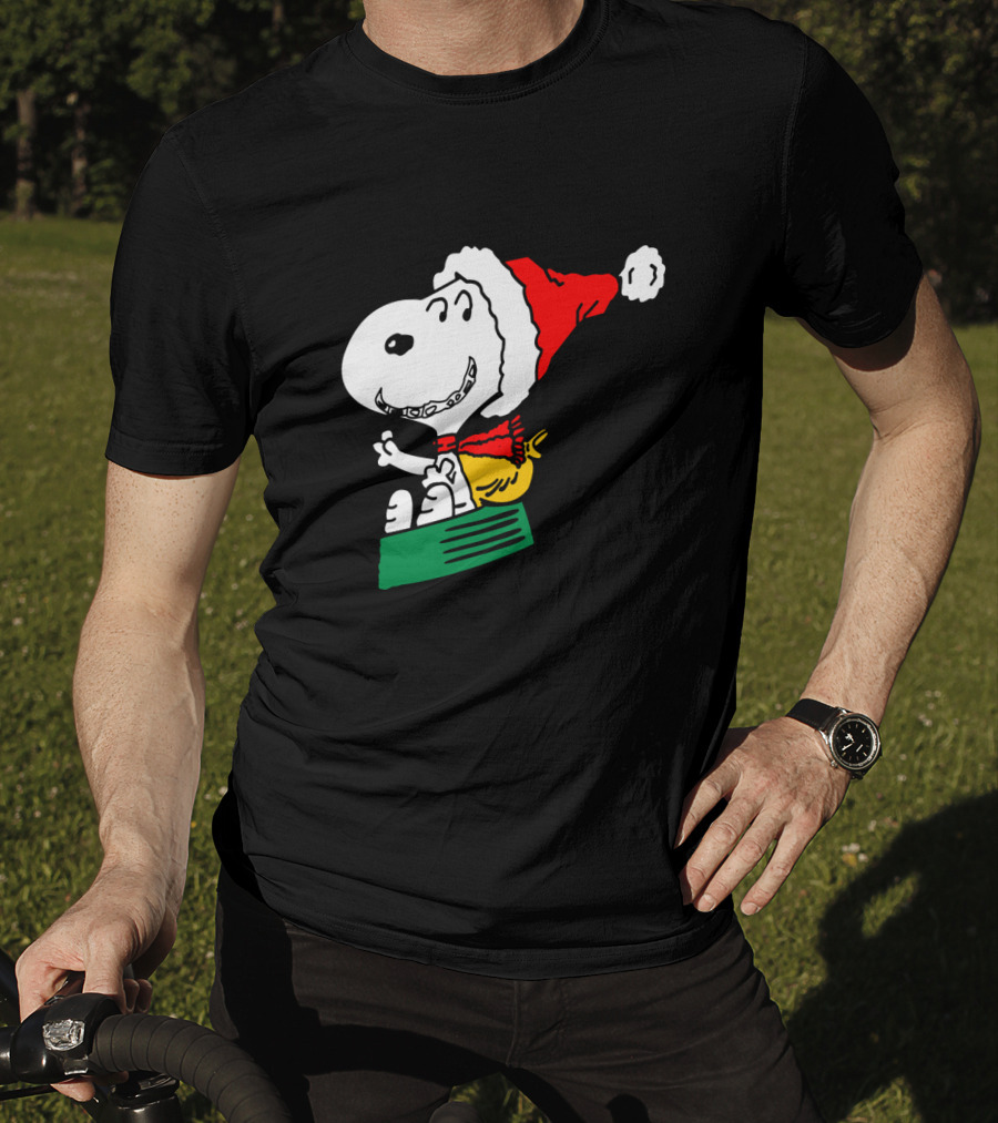 Snoopy Santa Sleigh Holiday Fun T-Shirt
