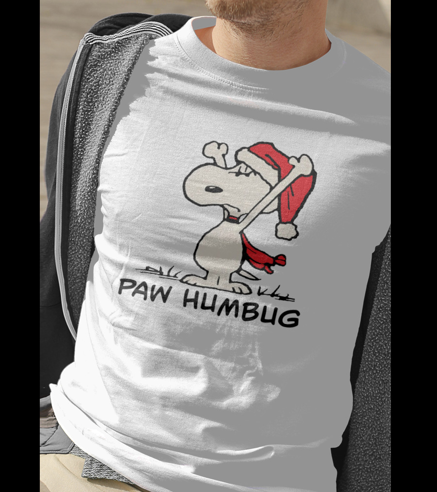 Snoopy Paw Humbug Christmas Santa Hat T-Shirt