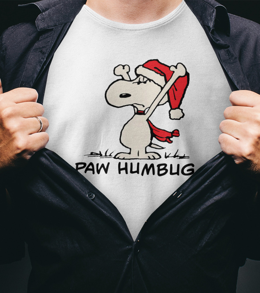 Snoopy Paw Humbug Christmas Santa Hat T-Shirt