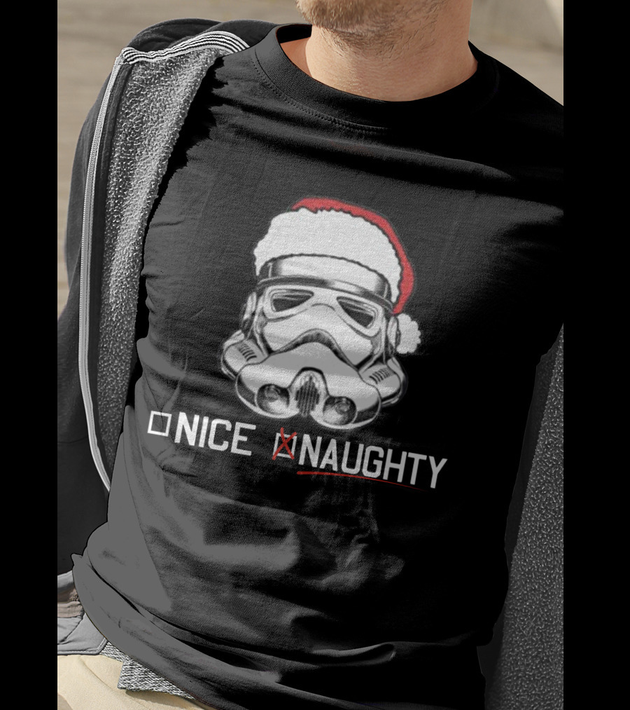 Star Wars Stormtrooper Santa Hat Naughty List Christmas Holiday Humor T-Shirt