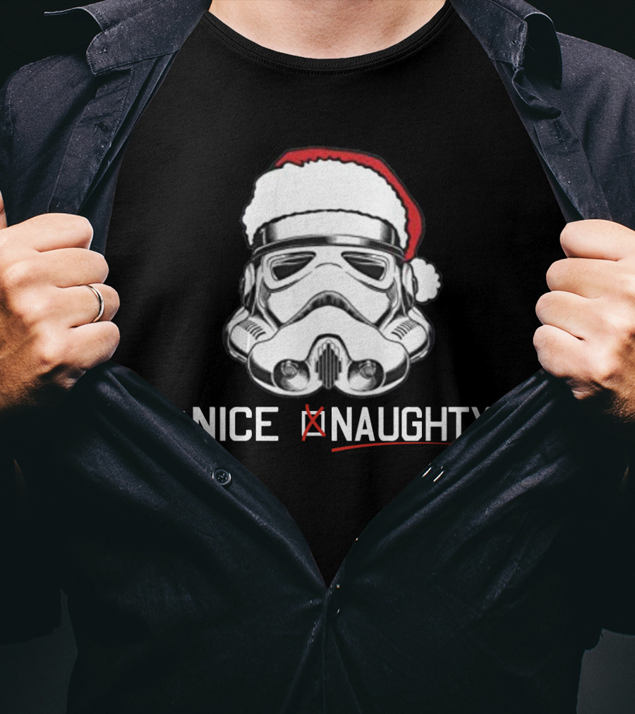 Star Wars Stormtrooper Santa Hat Naughty List Christmas Holiday Humor T-Shirt