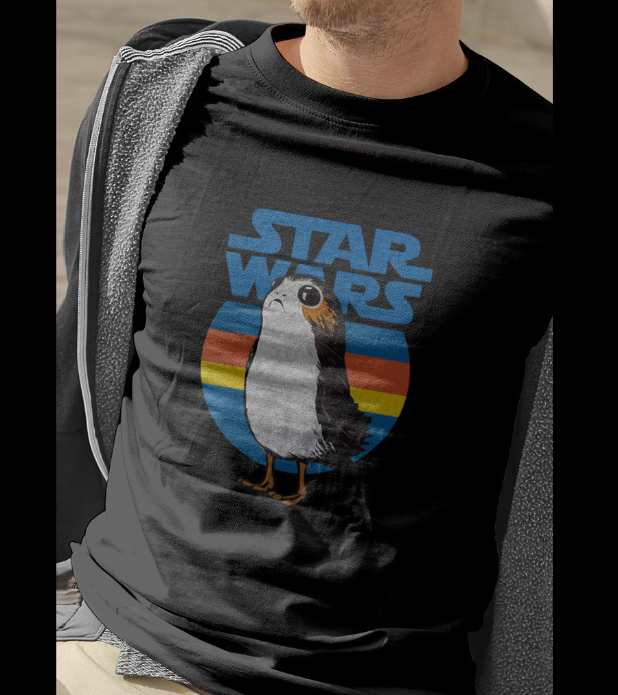 Star Wars The Last Jedi Porg Retro Stripe T-Shirt