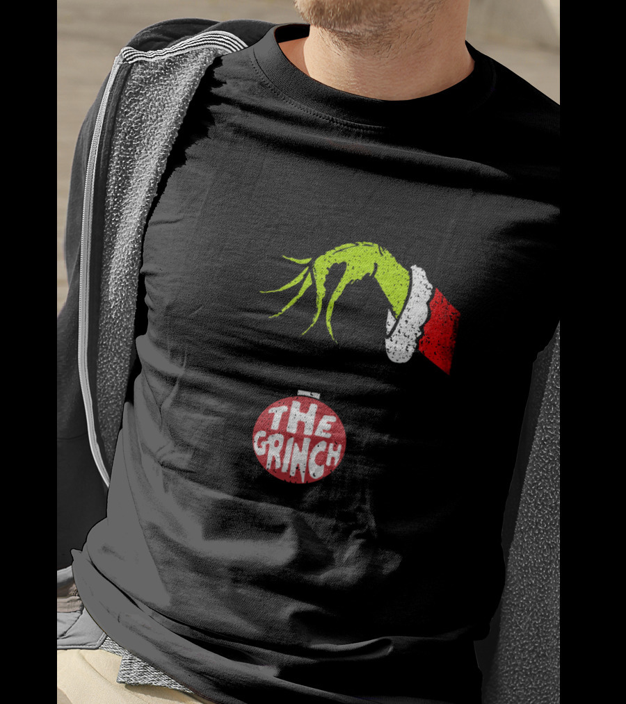 The Grinch Green Hand Holding Red T-Shirt