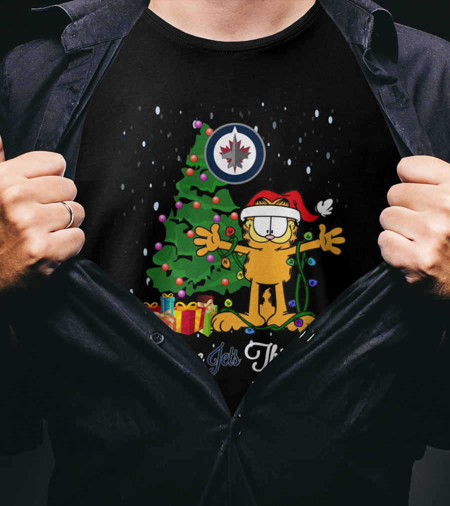 I Love Winnipeg Jets This Big Christmas Tree Garfield T-Shirt