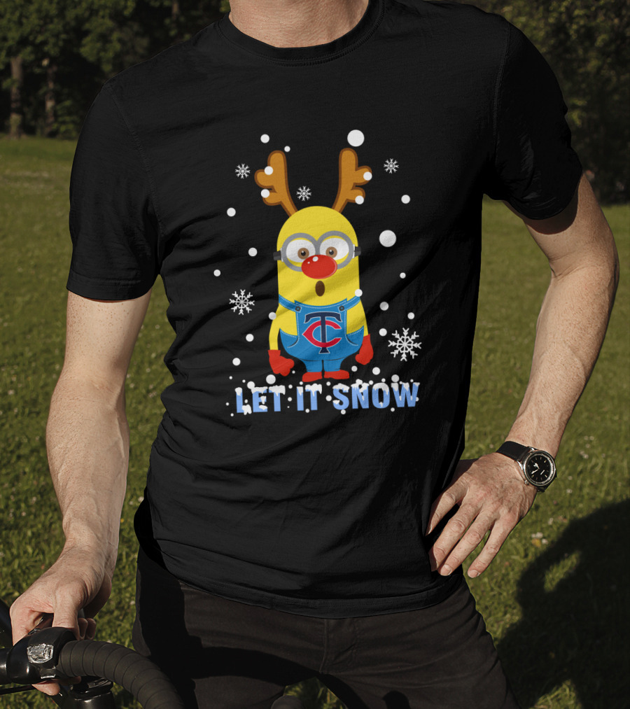 Let It Snow Minnesota Twins Reindeer Minion T-Shirt