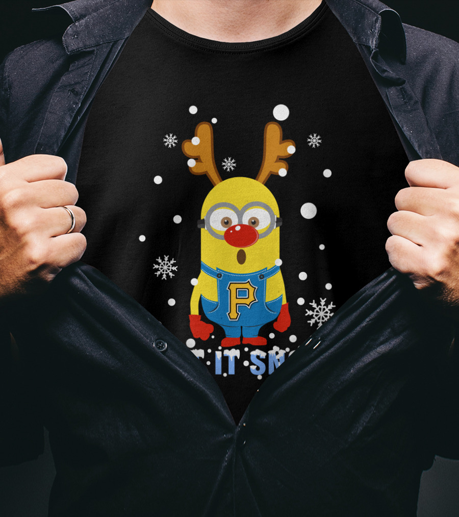 Pittsburgh Pirates Minion Let It Snow Xmas T-Shirt