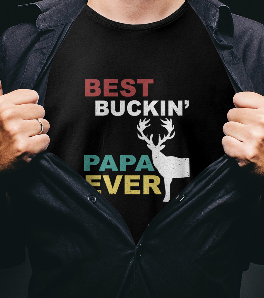 Best Buckin' Papa Ever Deer Antler T-Shirt