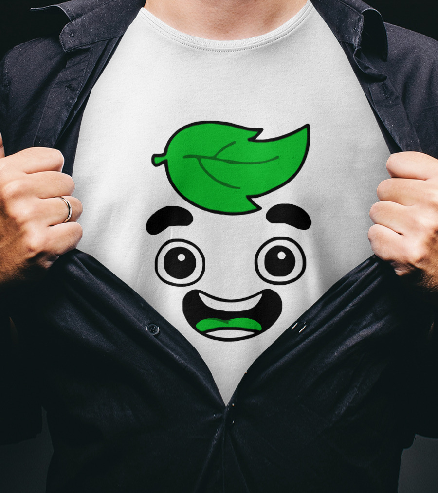 Guava Juice Leaf Head Character Face T-Shirt