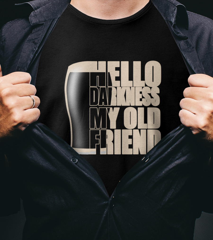 Hello Darkness My Old Friend Beer Glass T-Shirt