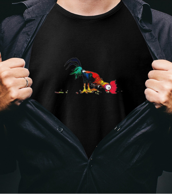 I May Look Calm But In My Head I've Pecked You 3 Times Cartoon Rooster T-Shirt