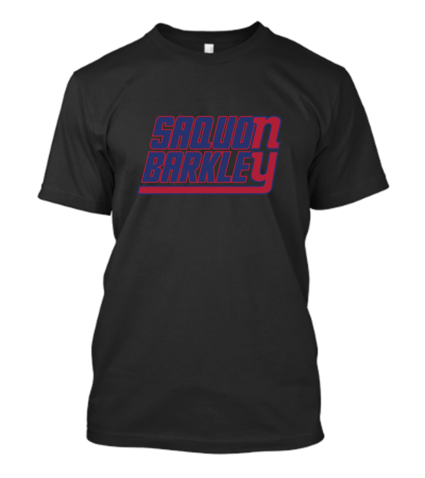 Saquon Barkley Blue And Red Block Lettering T-Shirt