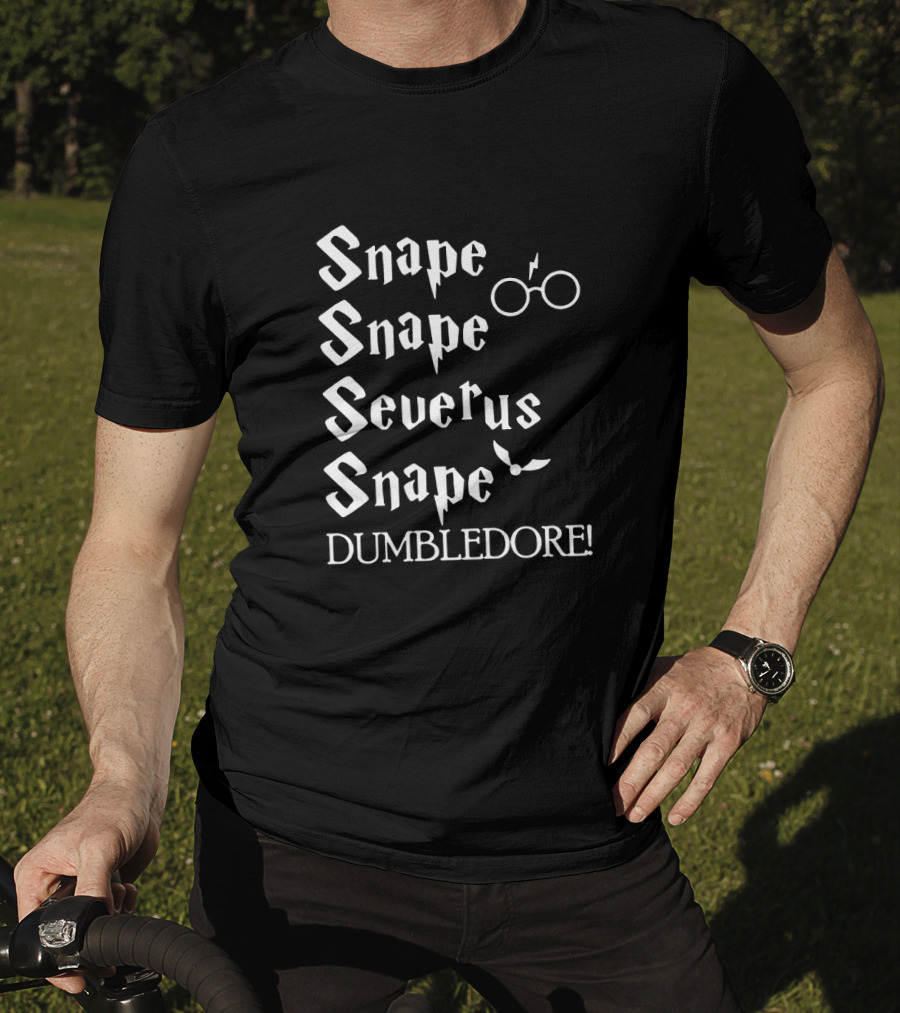 Snape Severus Snape Dumbledore Wizard Glasses Lightning Scar Owl T-Shirt