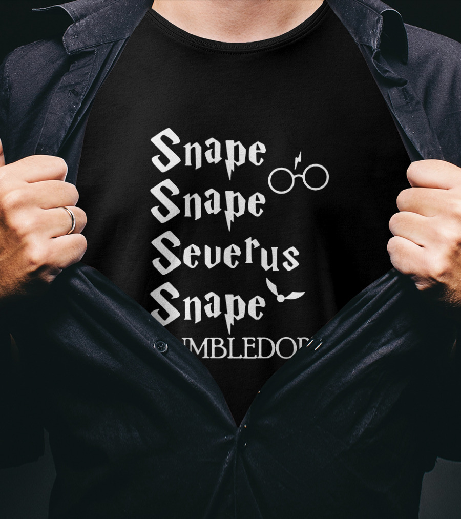 Snape Severus Snape Dumbledore Wizard Glasses Lightning Scar Owl T-Shirt