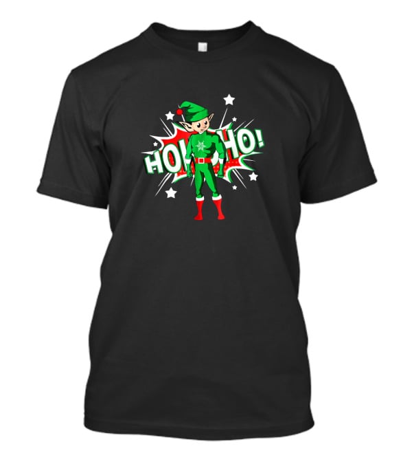 Ho Ho Superhero Elf Holiday Festive Costume Explosion T-Shirt