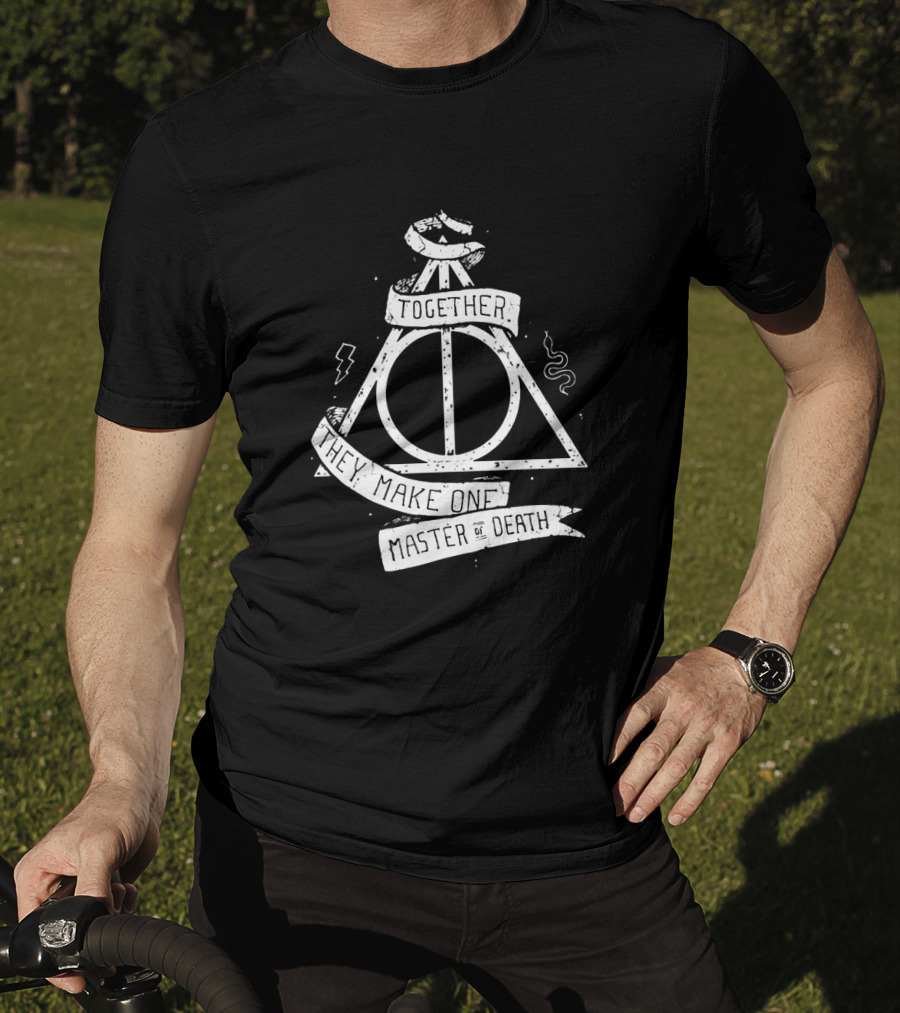 The Master Of Death Symbol With Together They Make One Text And Iconic Triangle T-Shirt