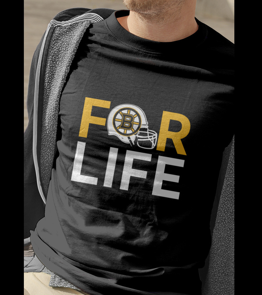 Boston Bruins Helmet For Life T-Shirt