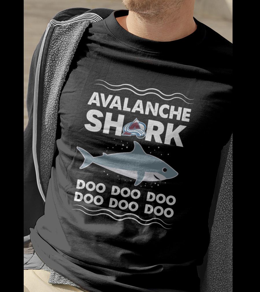 Avalanche Shark Doo Doo Doo Featuring Colorado Avalanche Logo And Shark T-Shirt