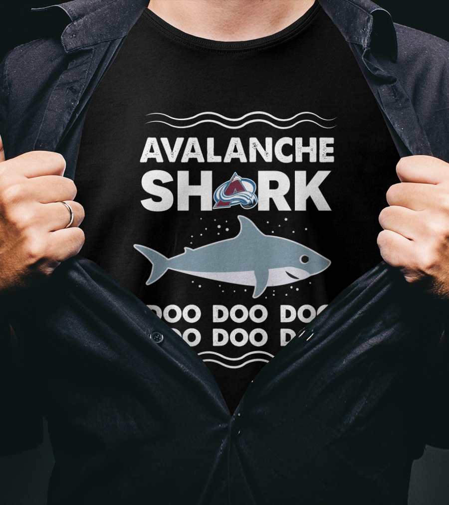 Avalanche Shark Doo Doo Doo Featuring Colorado Avalanche Logo And Shark T-Shirt