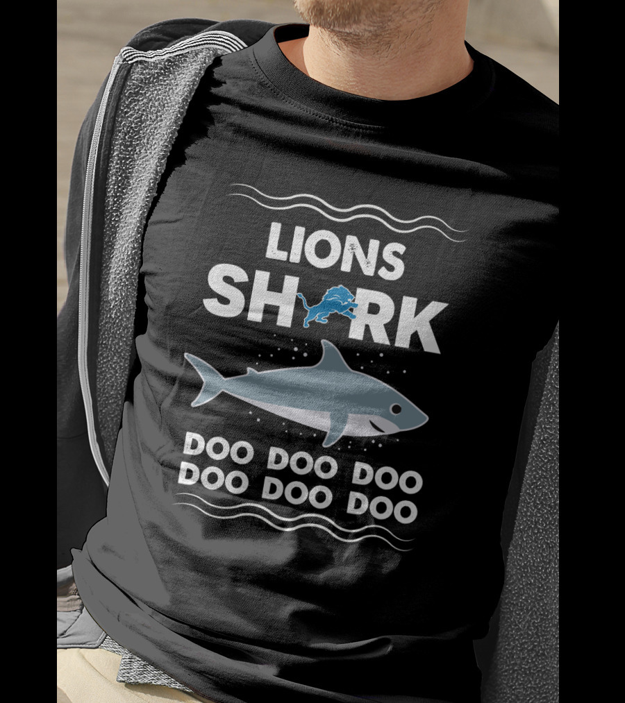 Lions Shark Doo Doo Doo Detroit Fans T-Shirt