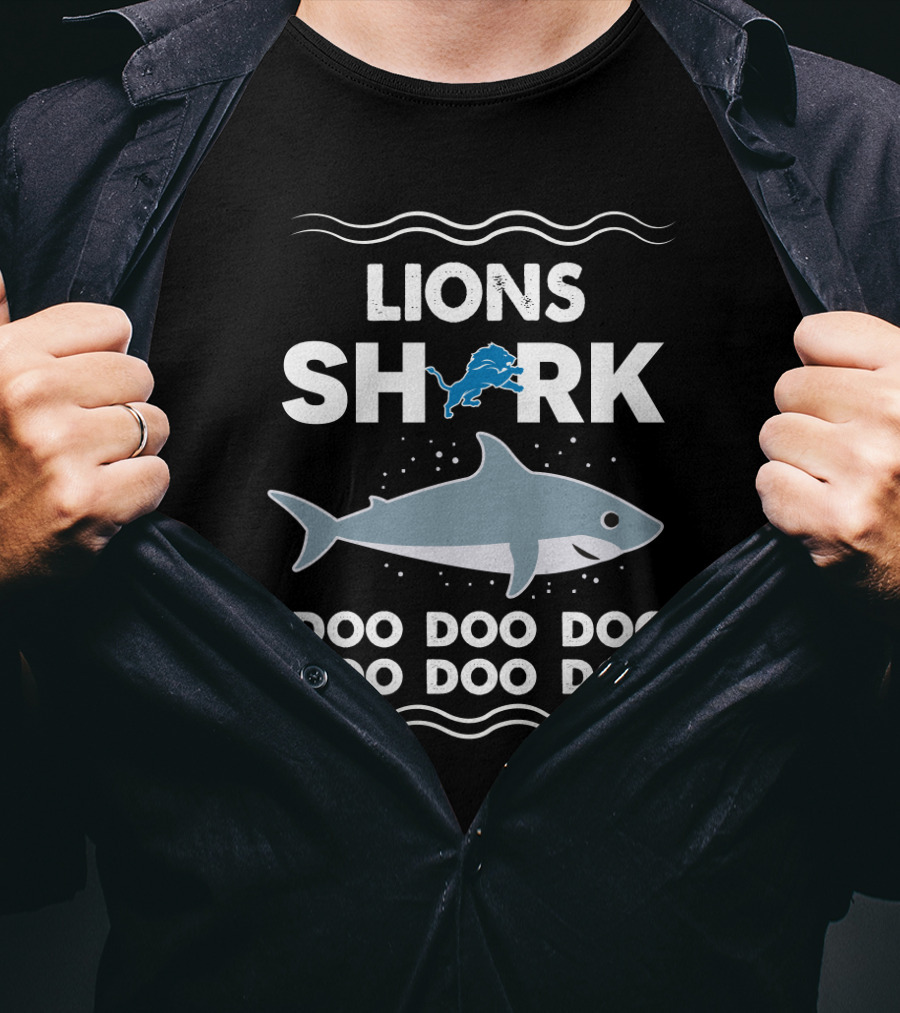 Lions Shark Doo Doo Doo Detroit Fans T-Shirt