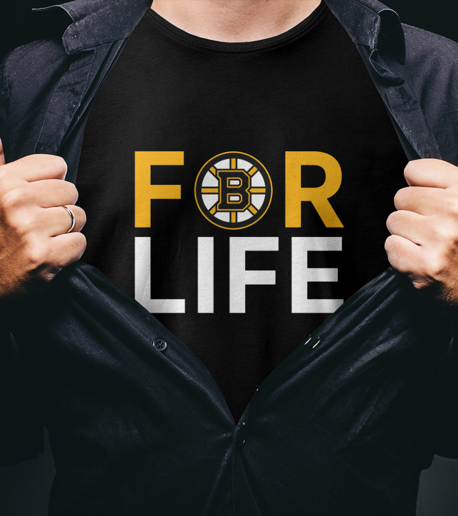 Boston Bruins 'For Life' Fan Loyalty Emblem T-Shirt