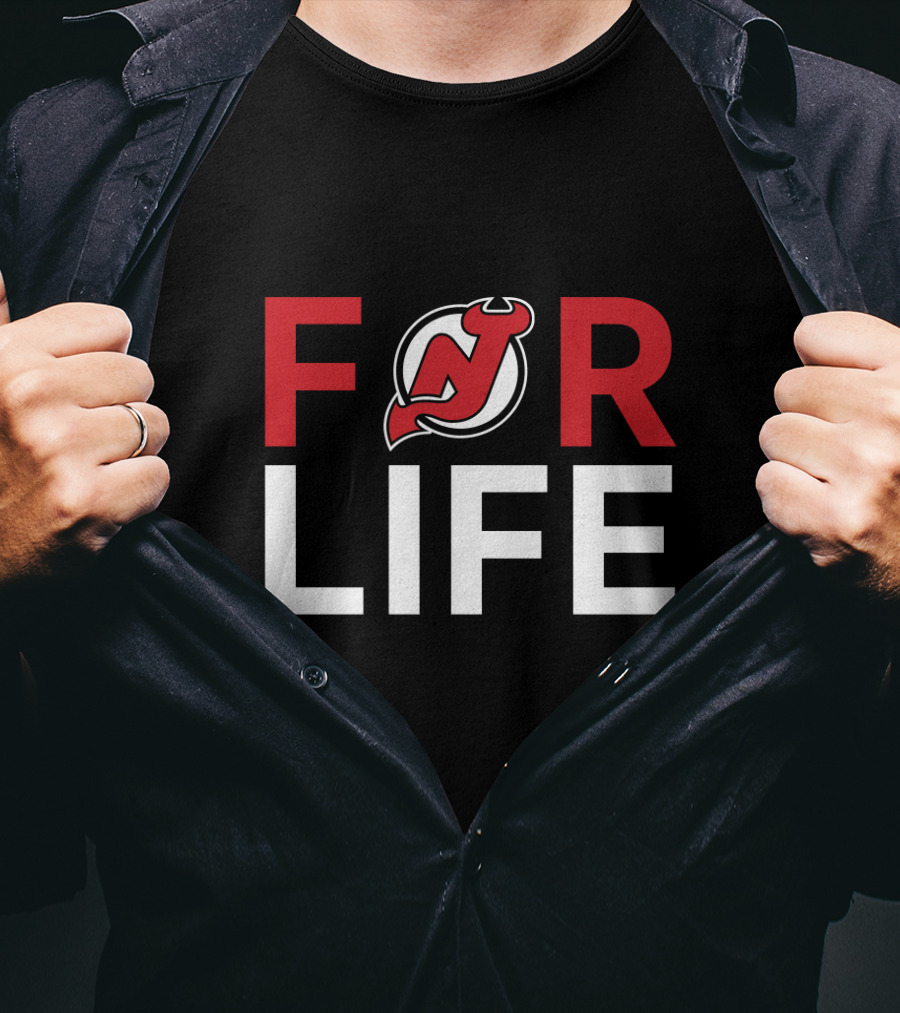 For Life New Jersey Devils Fans Logo Enthusiasts T-Shirt